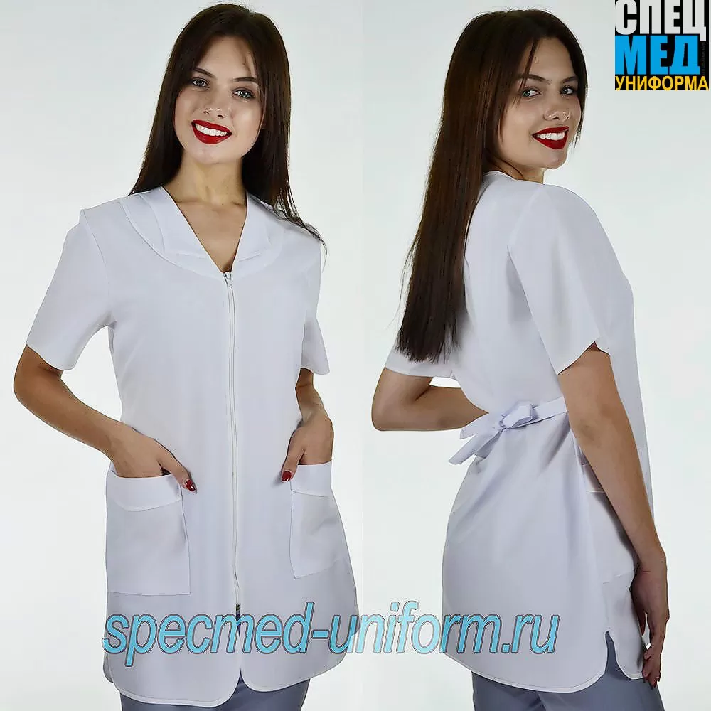 Халат Габардиновый с/рук белый