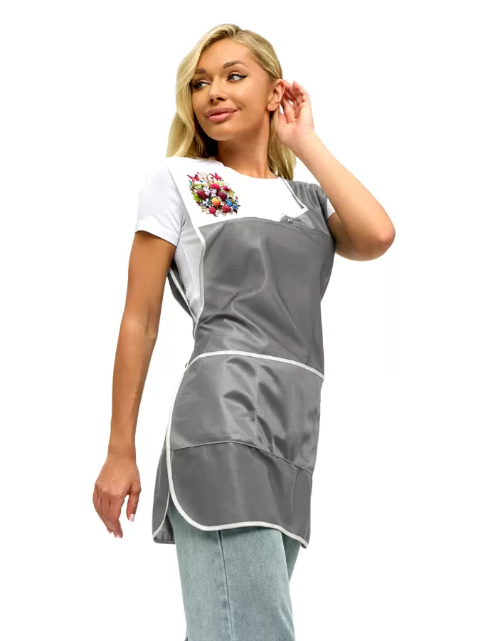 Фартук Красотка, нейлон, серый